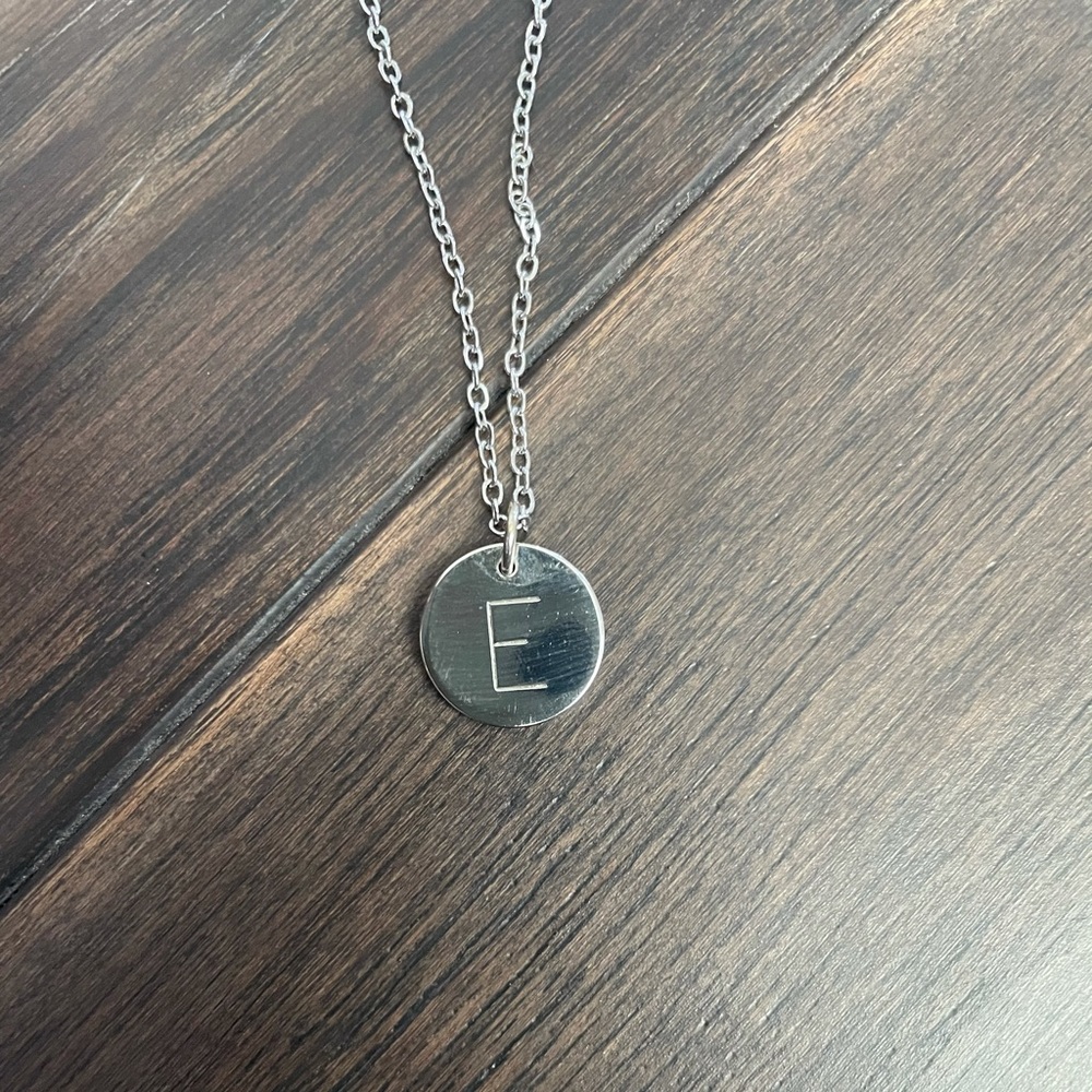 Sterling silver E Necklace